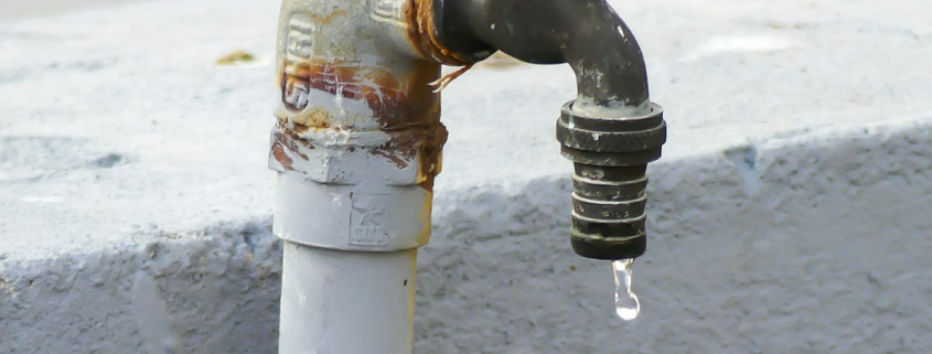 black and brown faucet